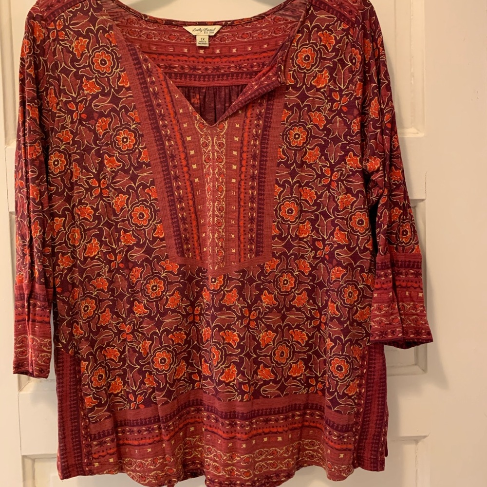 Lucky Brand 3/4 Sleeve Top